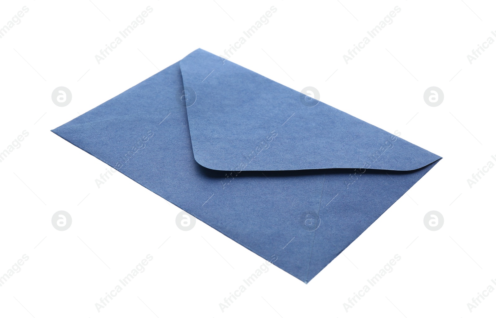 Photo of Blue paper envelope isolated on white. Mail service