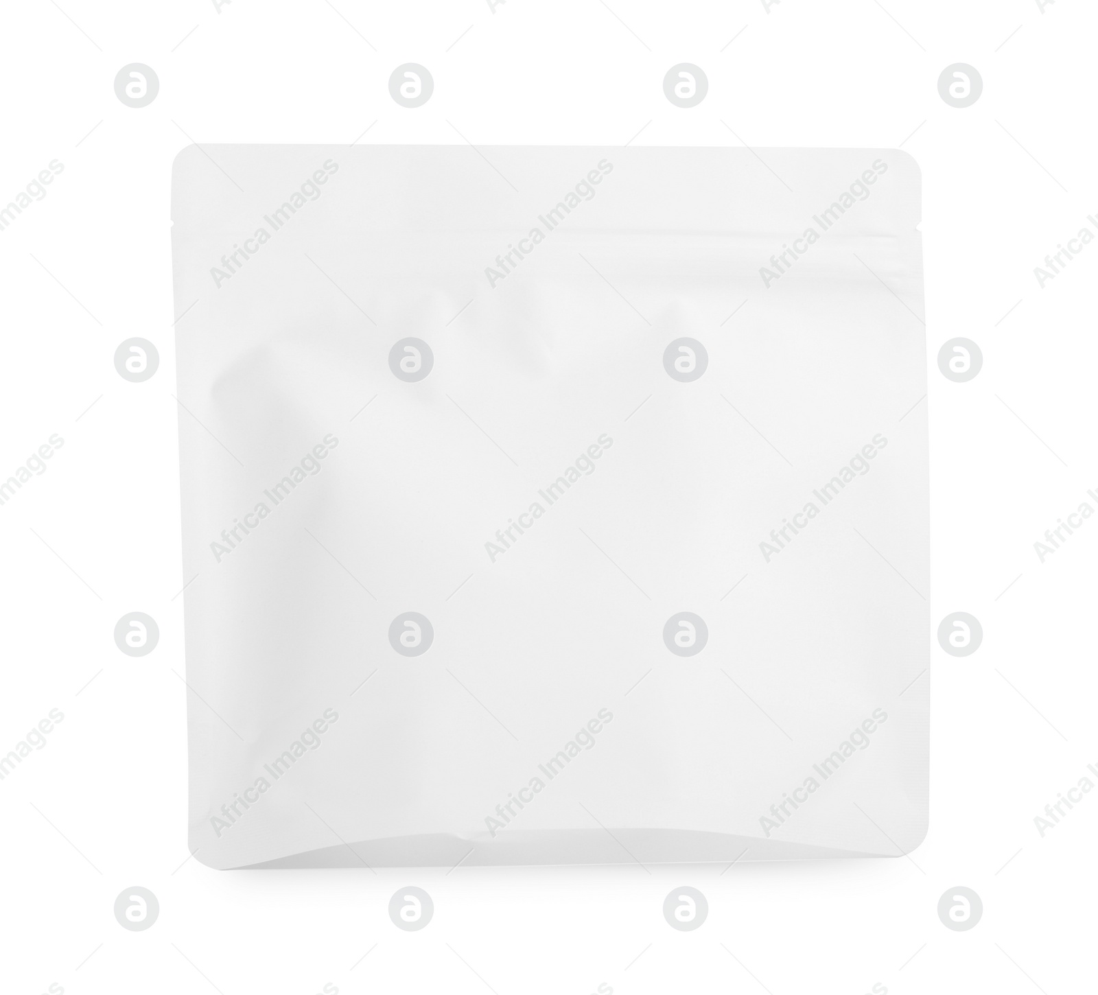 Photo of One paper bag isolated on white, top view