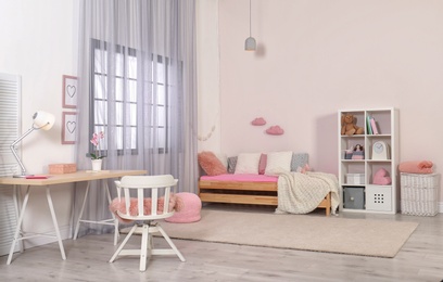 Photo of Child room with modern furniture. Idea for interior decor