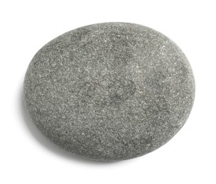 Grey spa stone isolated on white, top view