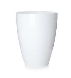Photo of Stylish empty ceramic vase isolated on white