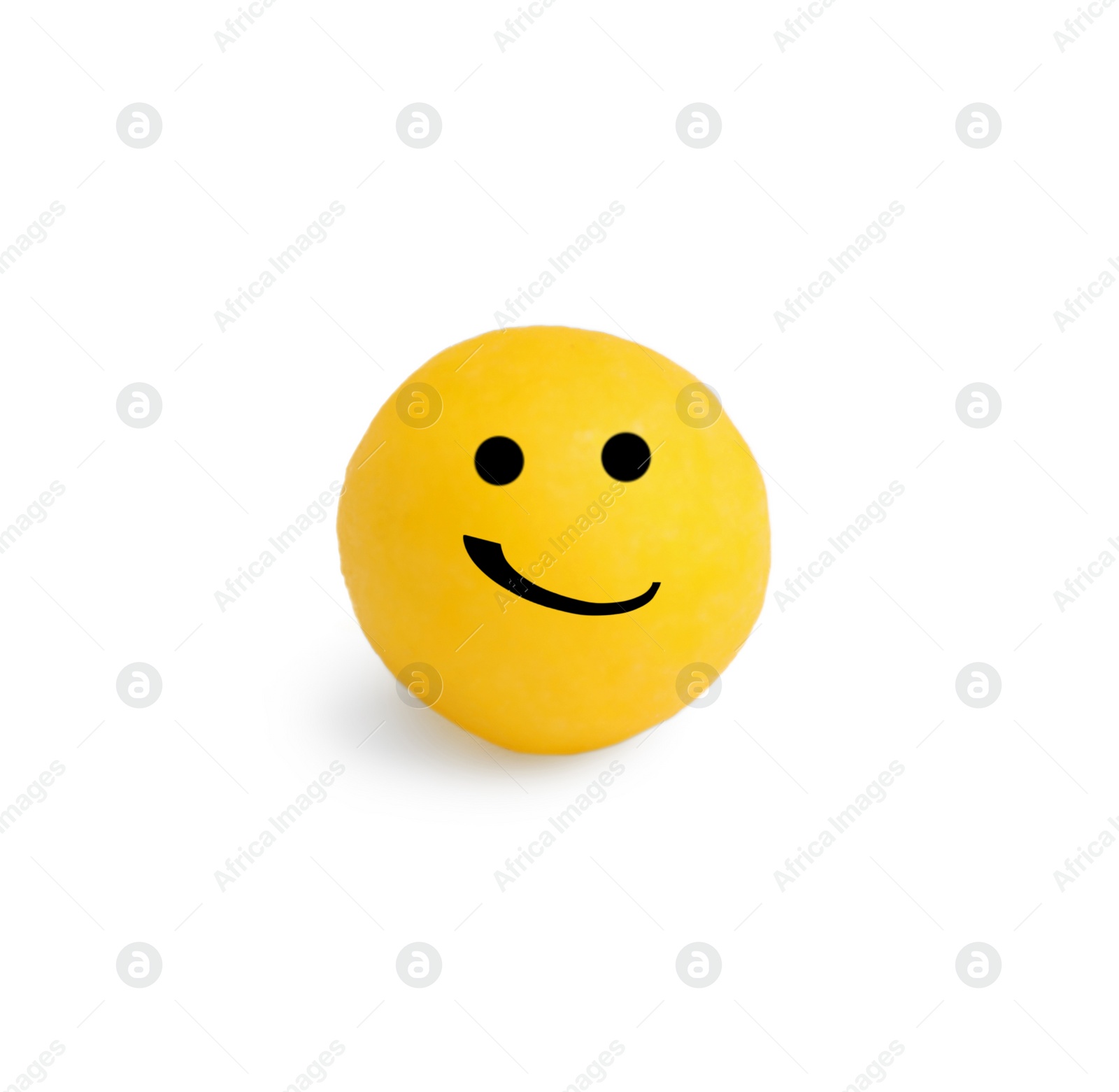 Image of Orange pill with grinning face on white background