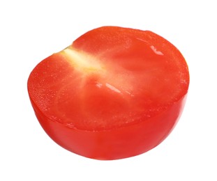 Photo of Half of fresh ripe tomato isolated on white