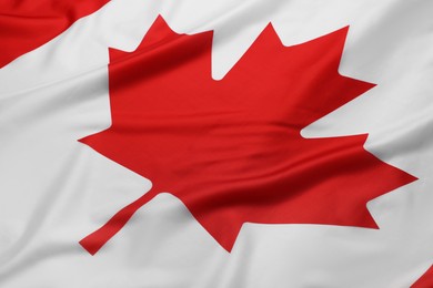 Photo of Flag of Canada as background, closeup view