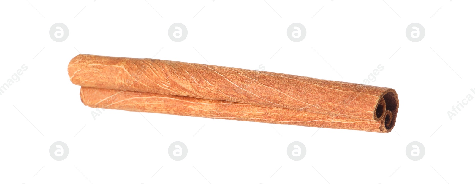 Photo of One aromatic cinnamon stick isolated on white