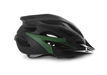 Stylish black bicycle helmet isolated on white