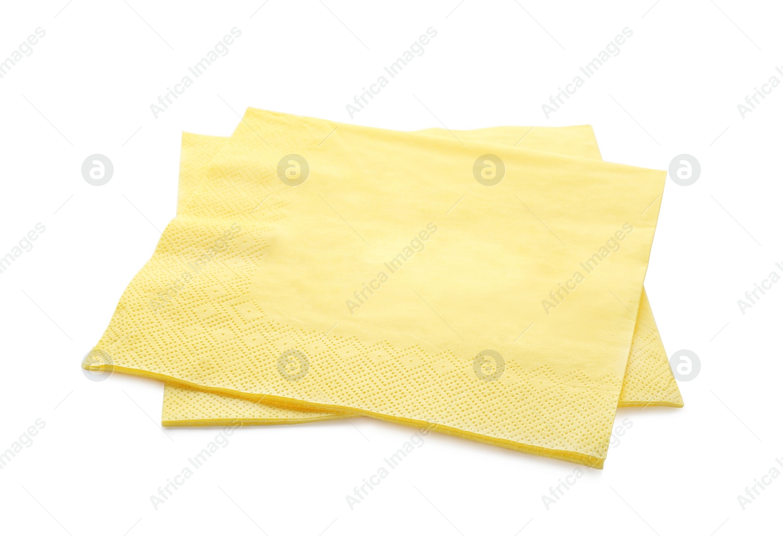 Photo of Paper napkins on white background. Personal hygiene