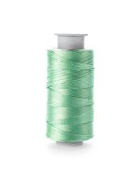 Photo of Color sewing thread on white background