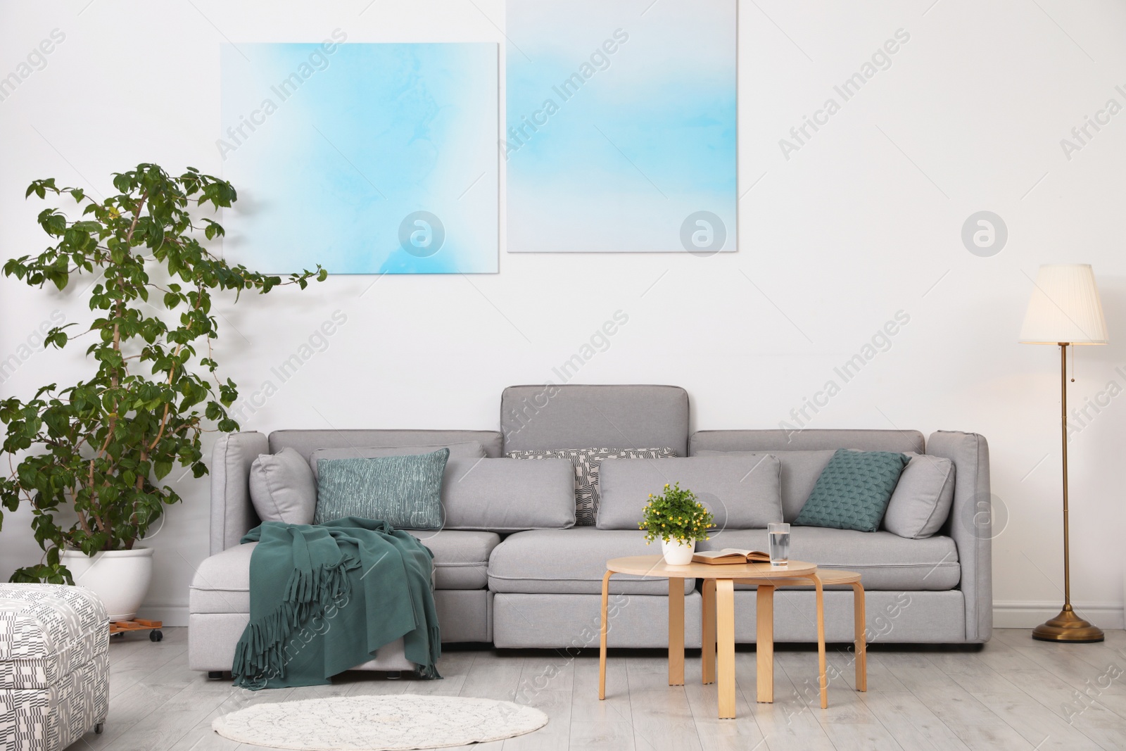 Photo of Modern living room interior with comfortable sofa