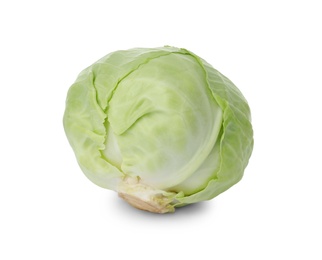 Whole fresh ripe cabbage isolated on white