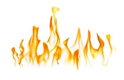 Beautiful bright fire flames on white background