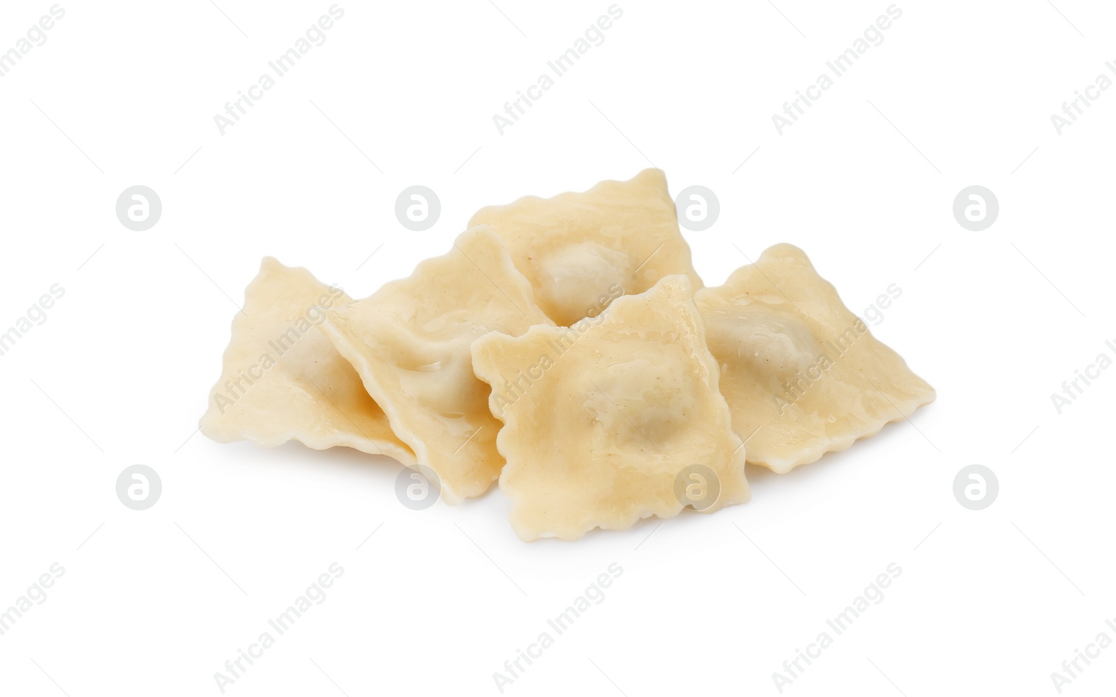 Photo of Delicious ravioli with tasty filling isolated on white