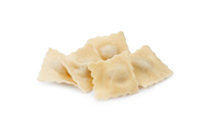 Photo of Delicious ravioli with tasty filling isolated on white