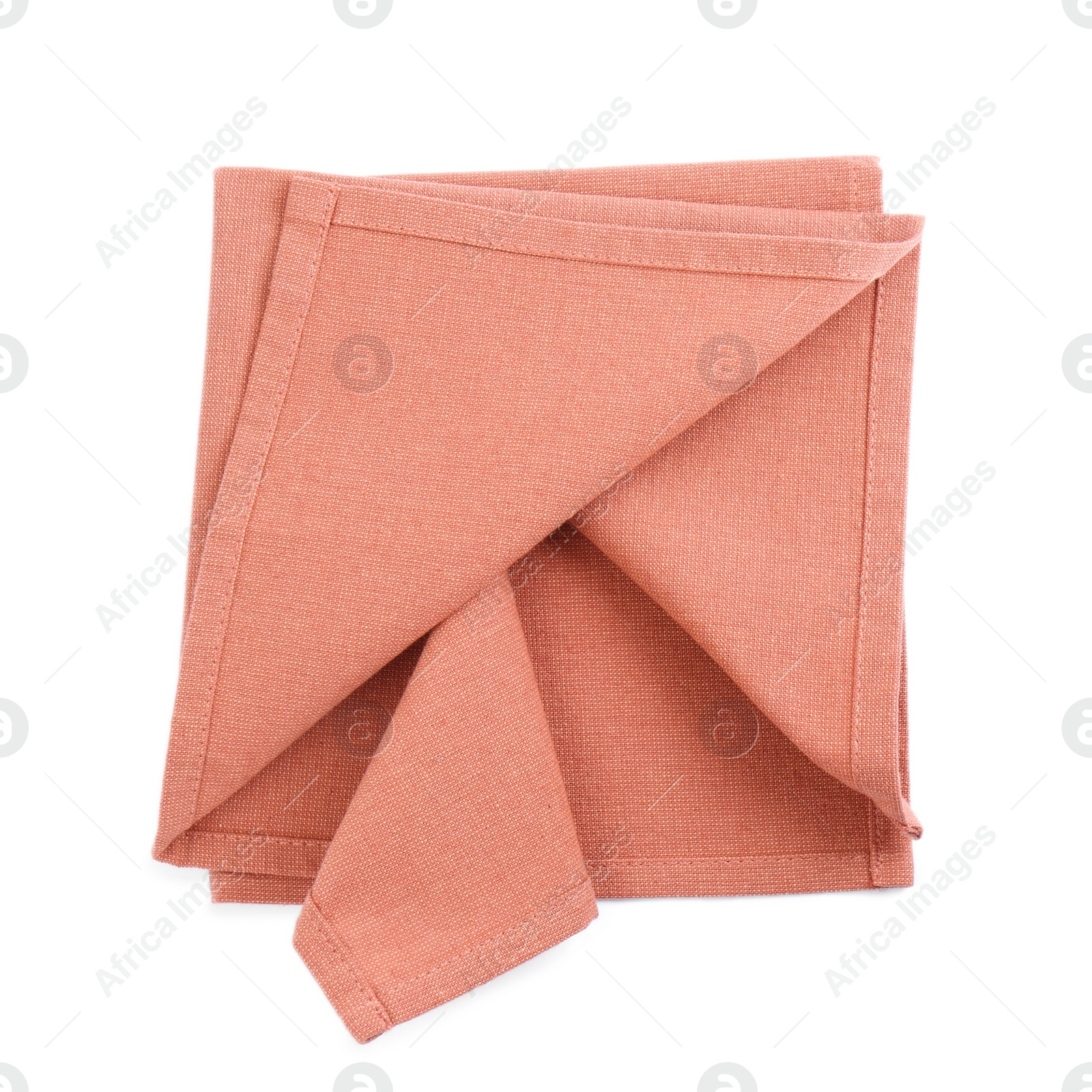 Photo of Stylish color fabric napkin isolated on white, top view