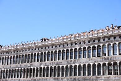 Photo of VENICE, ITALY - JUNE 13, 2019: Facade of Procuratie Nuove at St Mark's Square