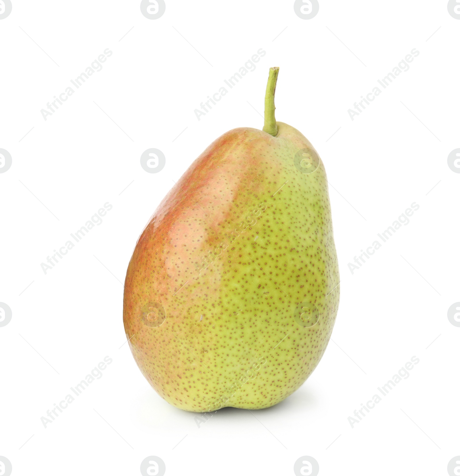 Photo of Ripe fresh juicy pear isolated on white