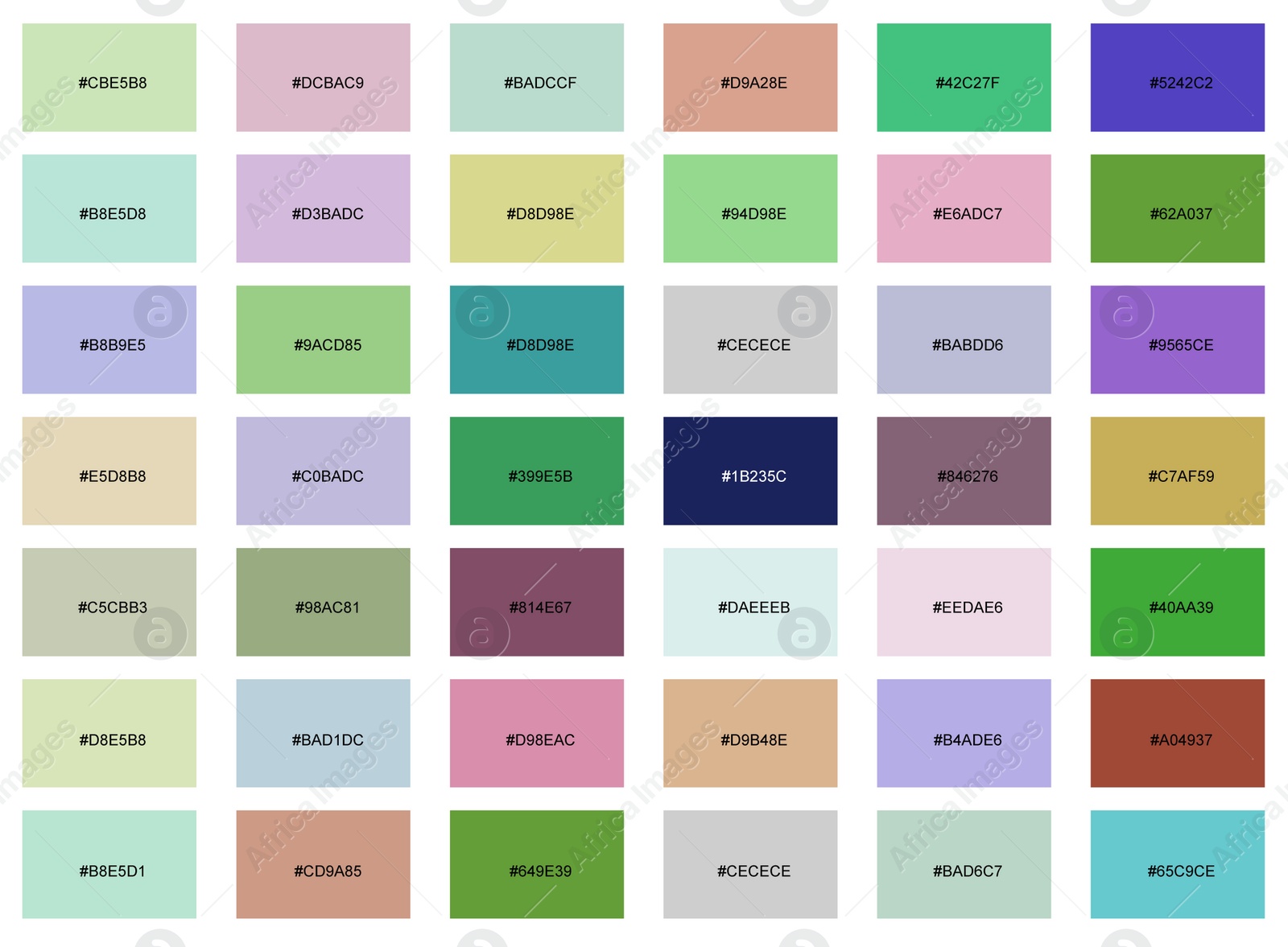 Image of Collection of different color samples on white background, illustration