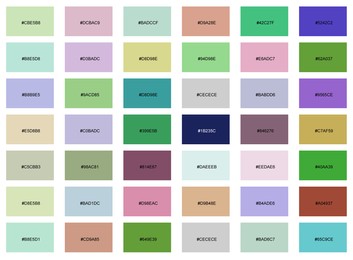 Image of Collection of different color samples on white background, illustration