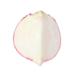Photo of Piece of fresh ripe turnip on white background
