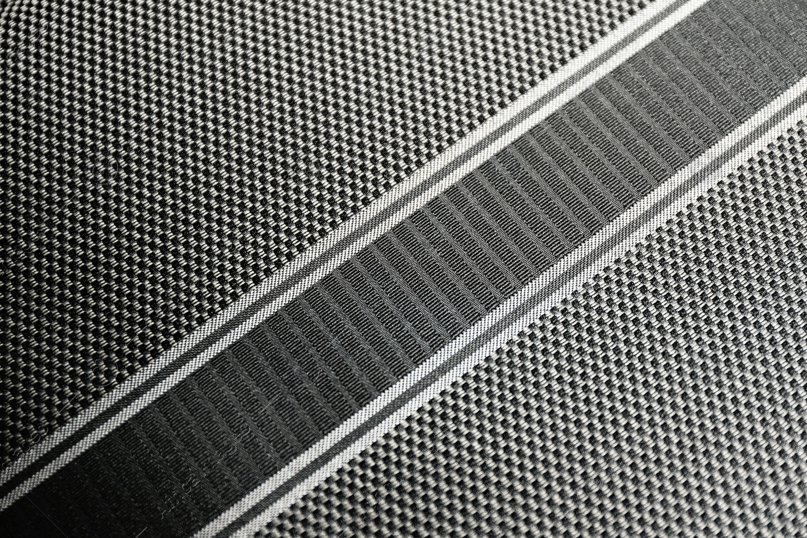 Photo of Textured grey fabric as background, closeup view
