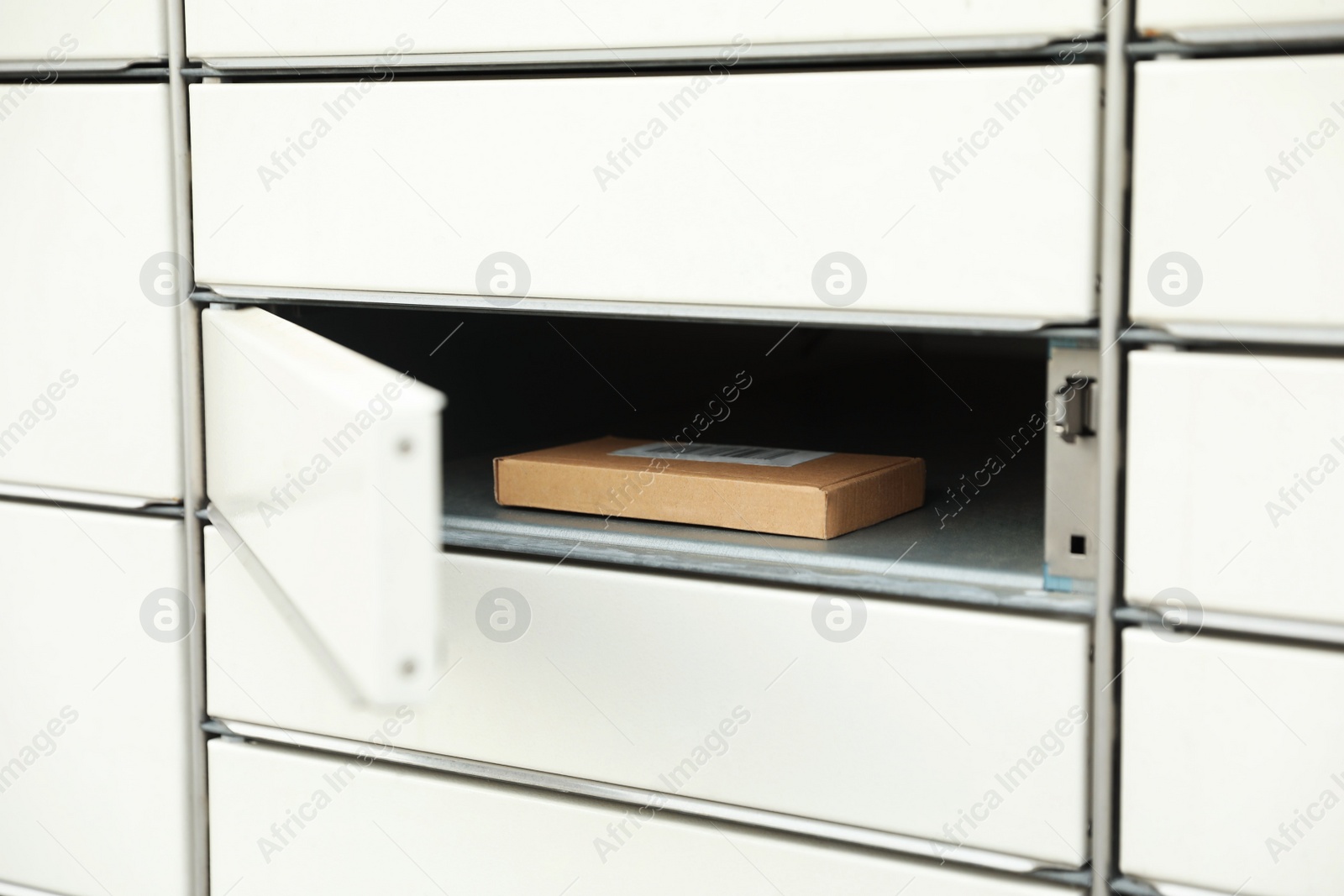 Photo of Parcel in locker of automated postal box