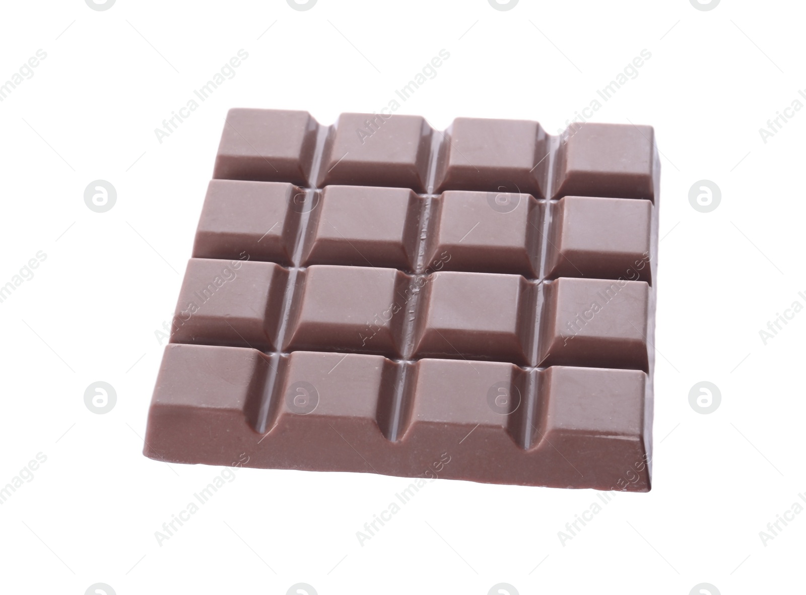 Photo of Tasty milk chocolate bar isolated on white