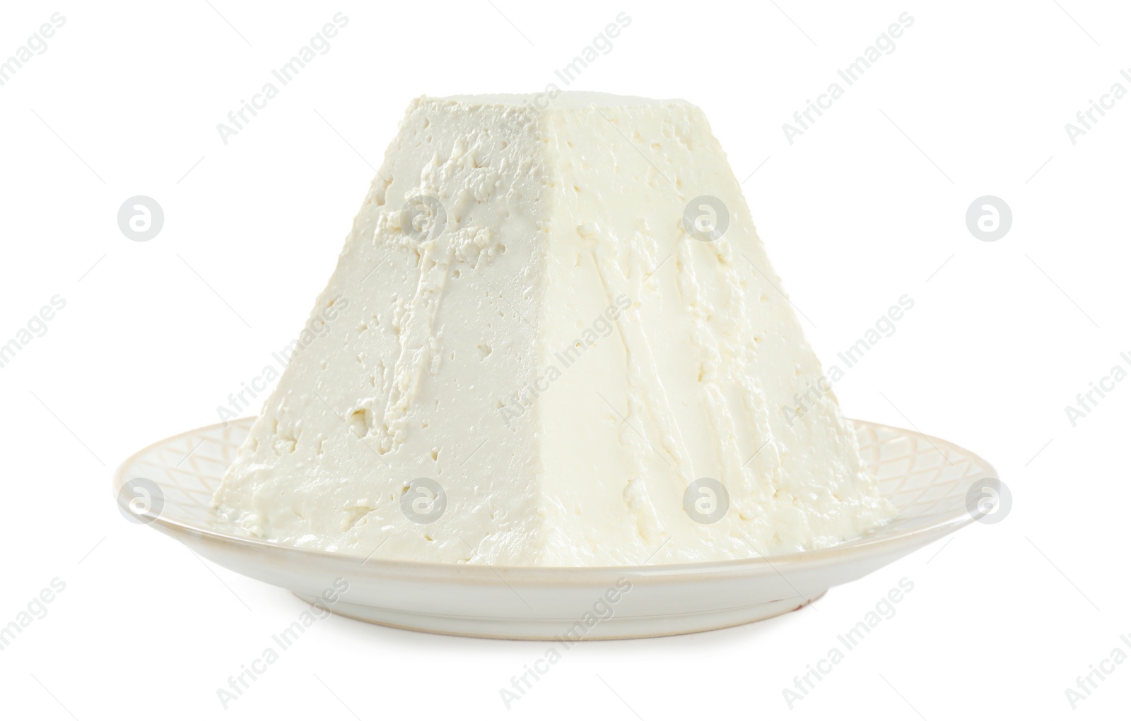 Photo of Traditional cottage cheese Easter paskha isolated on white