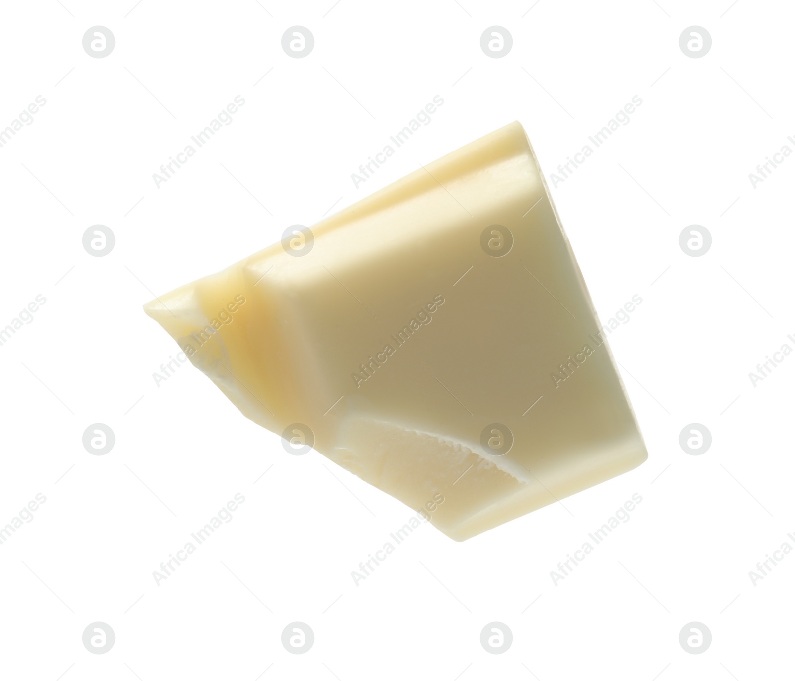 Photo of Piece of delicious chocolate bar isolated on white