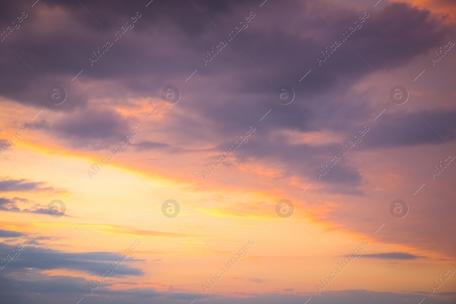 Photo of Picturesque view of sunset sky with beautiful clouds