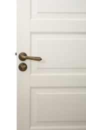 Photo of White door with elegant vintage handle and lock