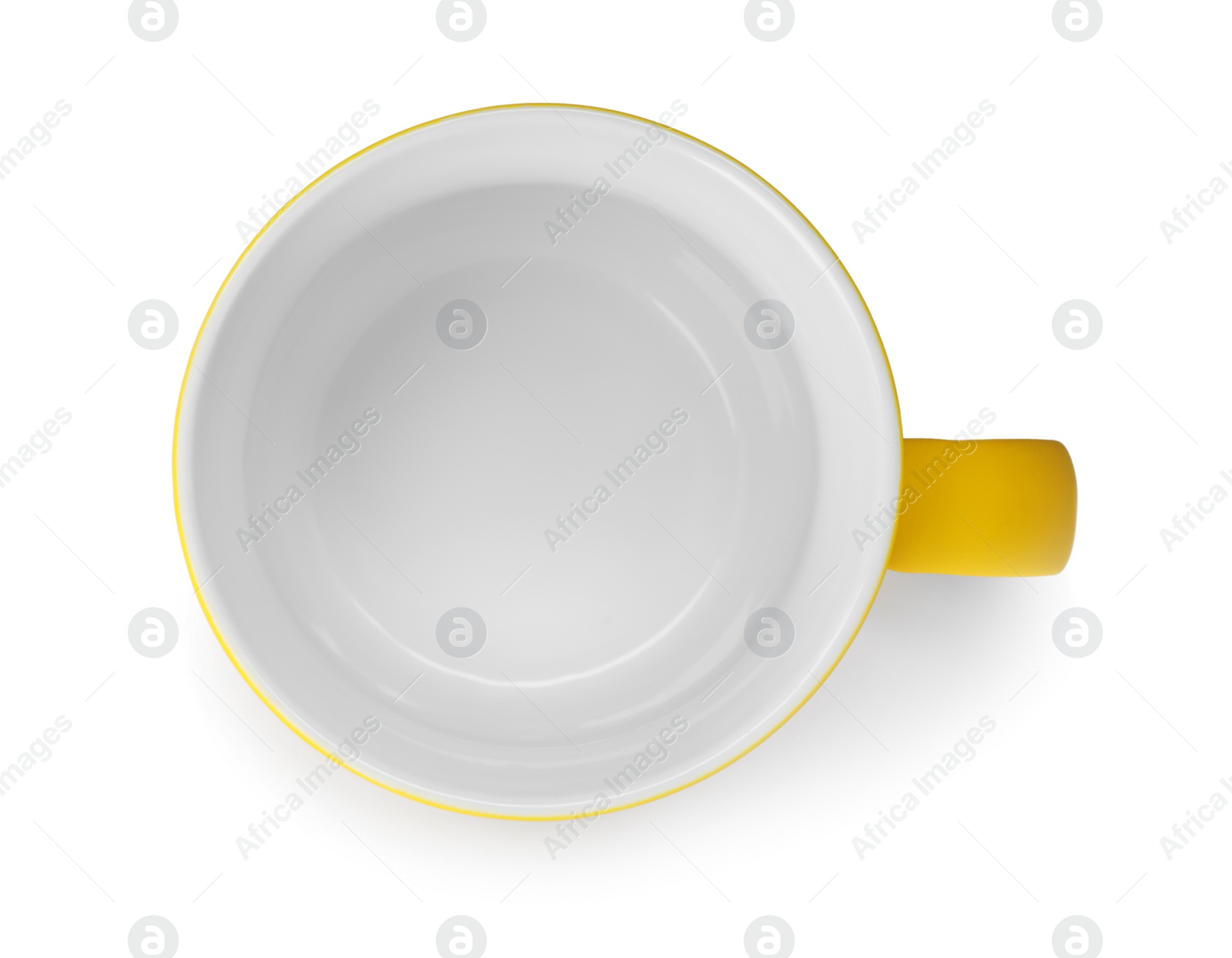 Photo of Empty ceramic cup isolated on white