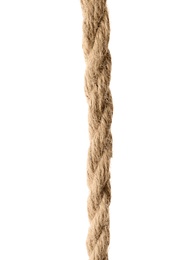 Hemp rope on white background. Organic material