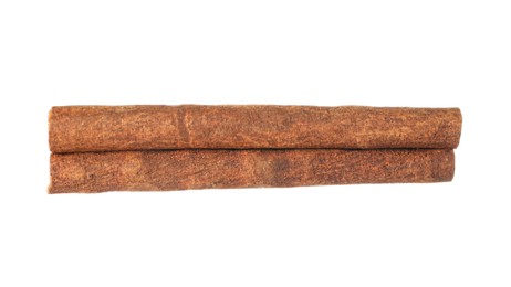 One aromatic cinnamon stick isolated on white