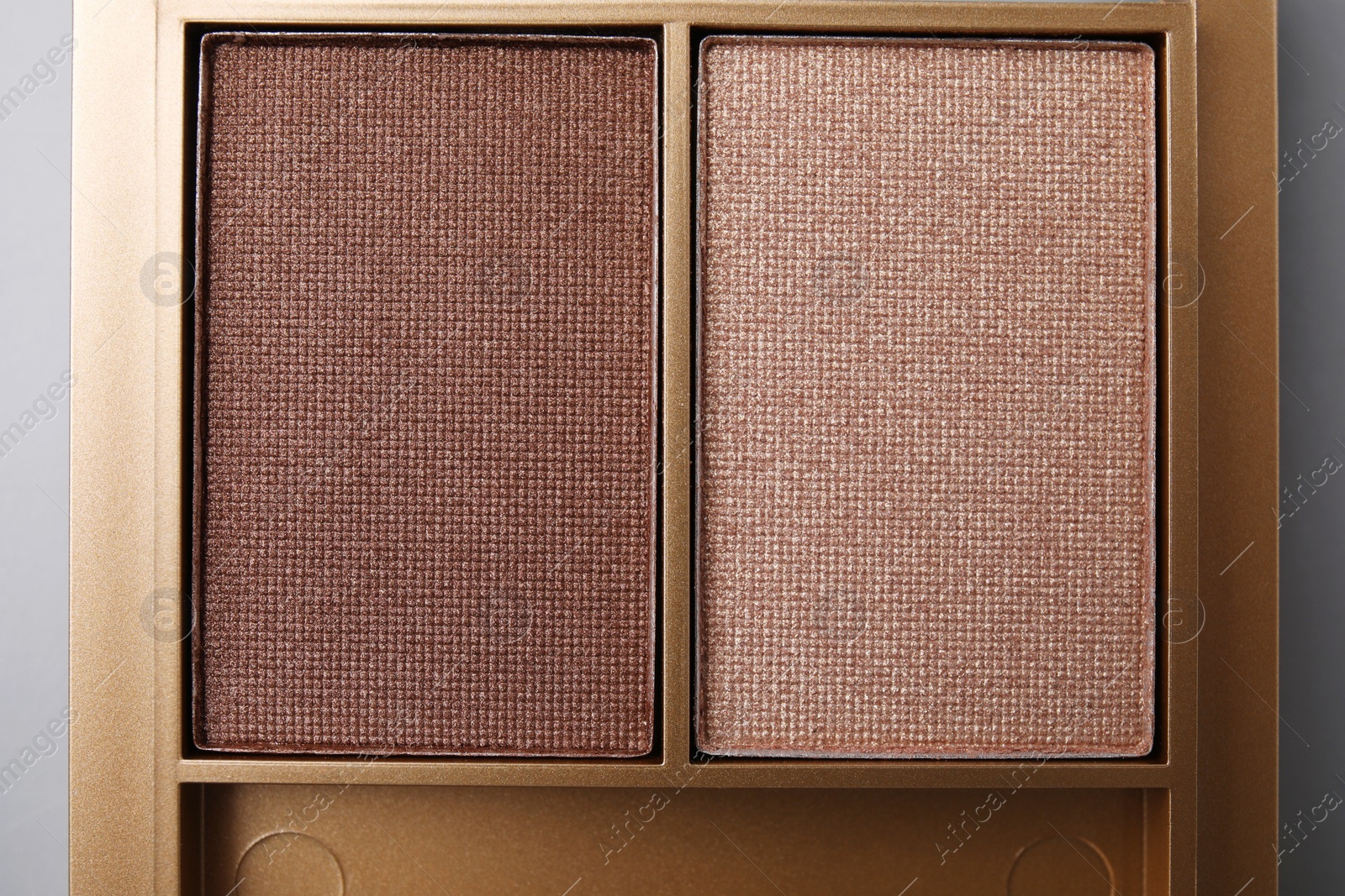 Photo of Beautiful eyeshadow palette as background, top view. Professional cosmetic product