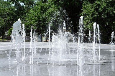 Photo of Beautiful view of fountain in park on sunny day