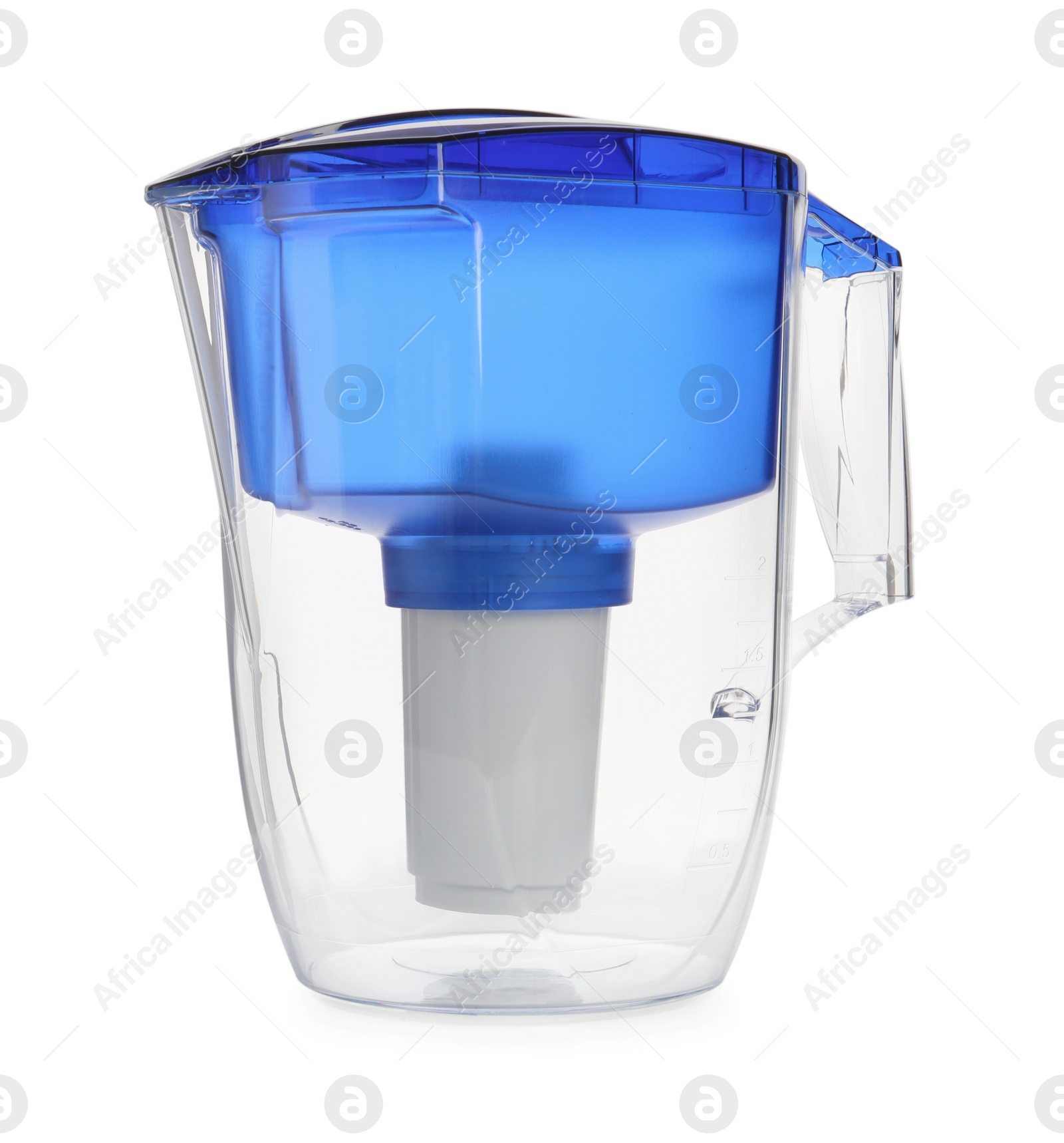 Photo of Empty water filter jug isolated on white