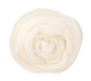 Photo of One soft felting wool isolated on white