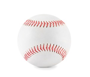 One baseball ball isolated on white. Sport equipment