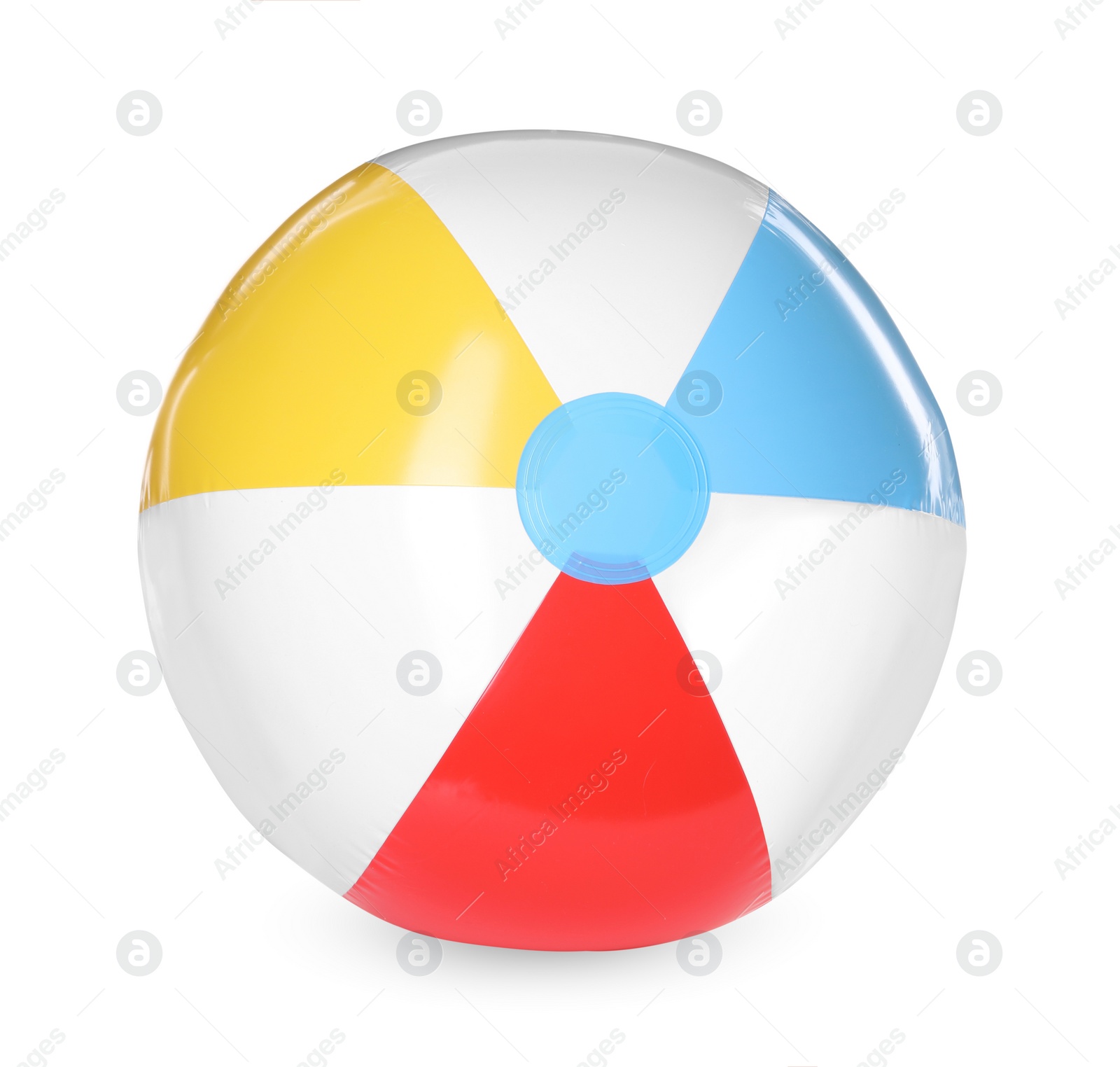 Photo of One colorful inflatable ball isolated on white