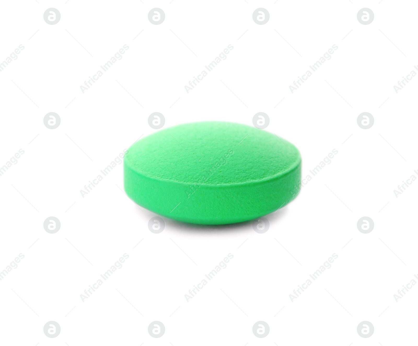 Photo of Color pill isolated on white. Medical treatment