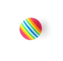 Colorful ball for cat on white background. Pet toy