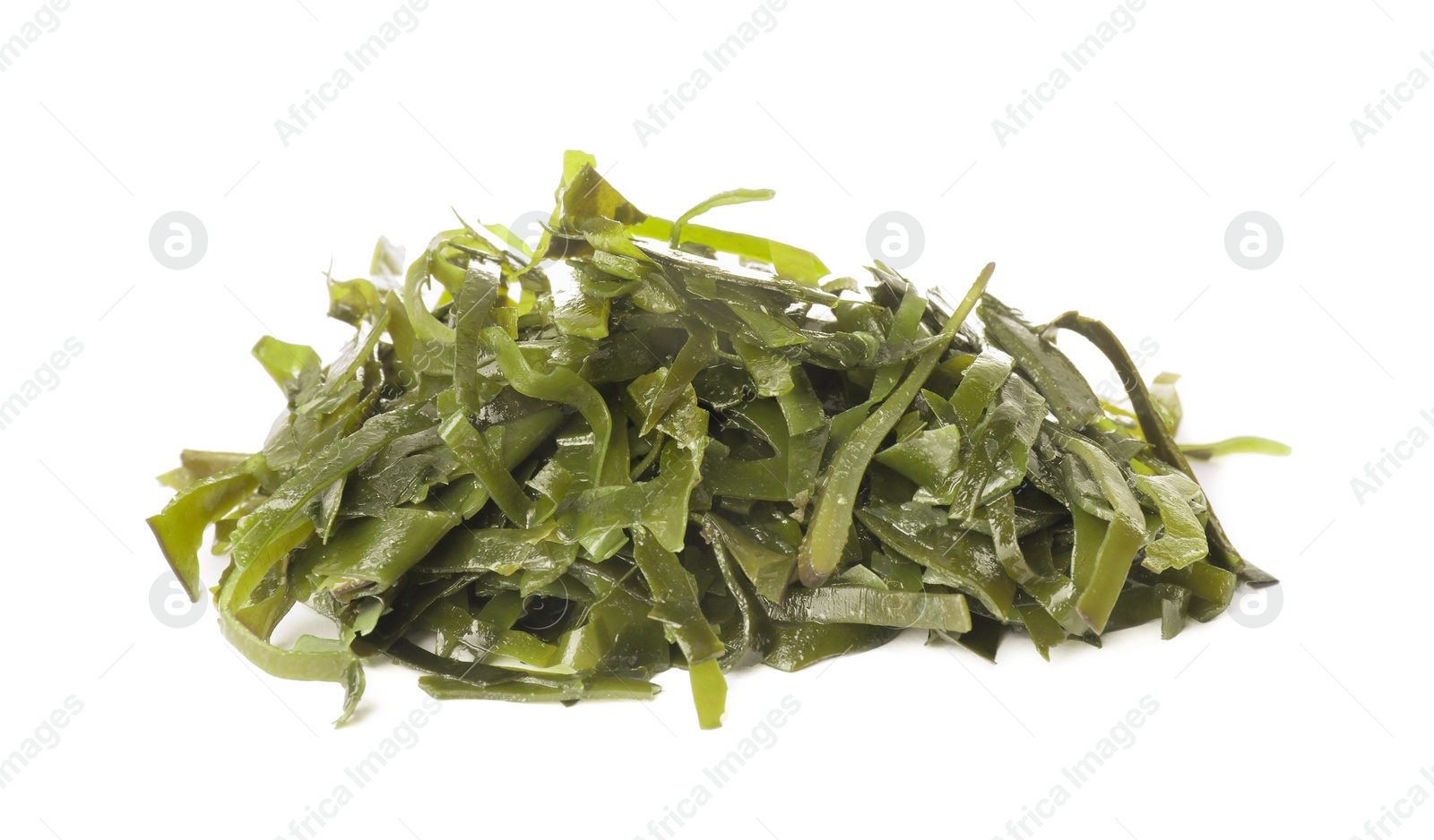 Photo of Fresh laminaria (kelp) seaweed isolated on white