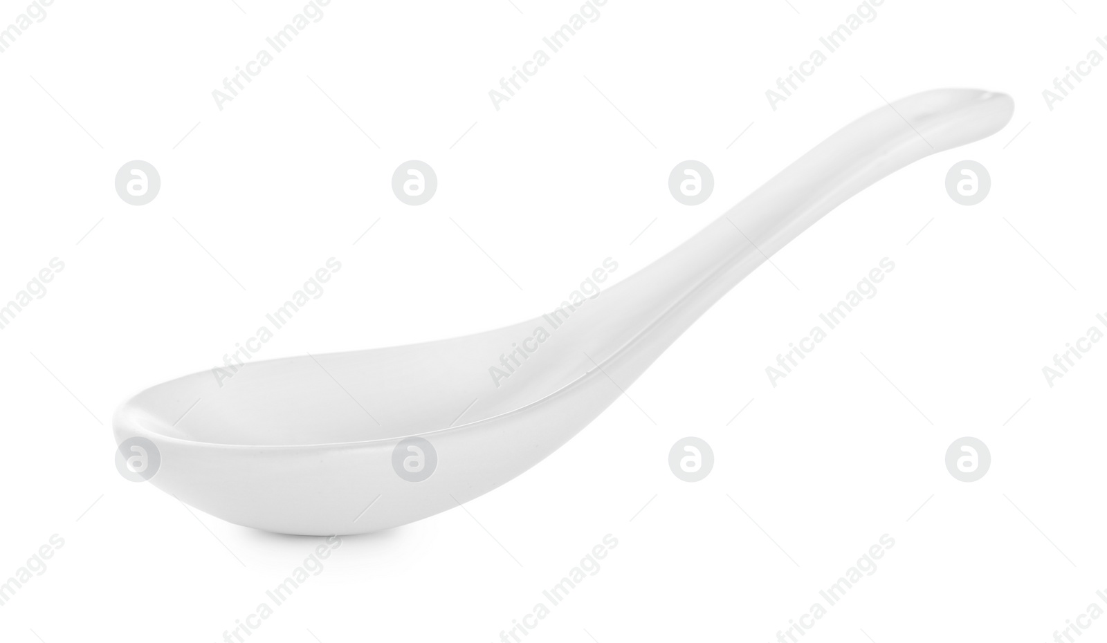 Photo of Clean empty miso spoon on white background