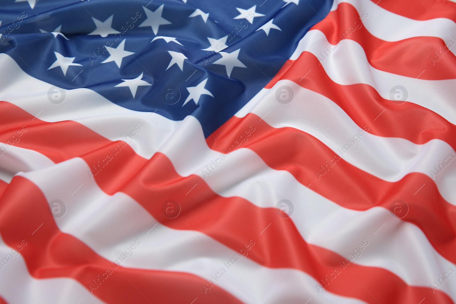 Photo of Flag of USA as background, closeup view