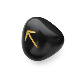 Black stone rune Teiwaz isolated on white