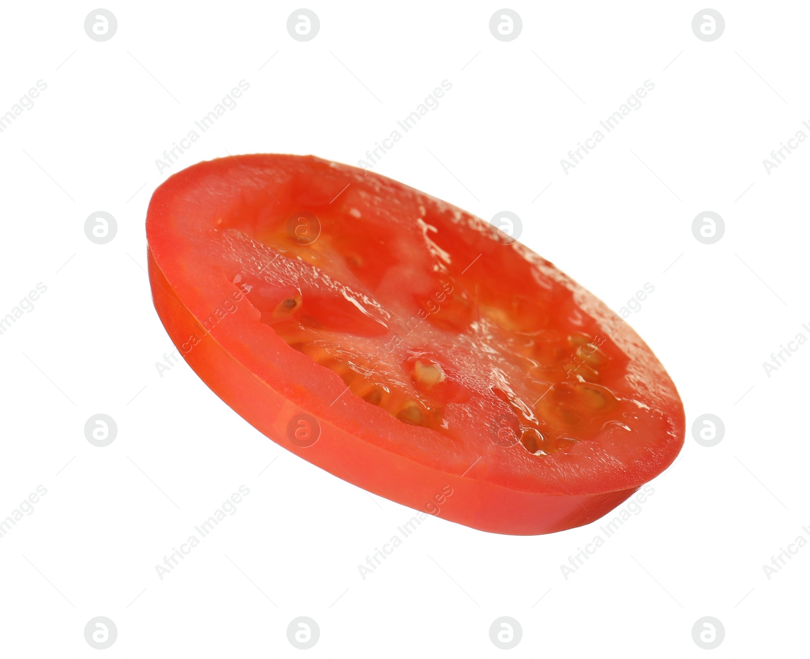 Photo of Slice of tomato for burger isolated on white