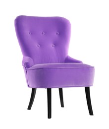 Image of One comfortable purple armchair isolated on white