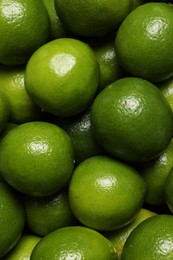 Many fresh ripe limes as background, top view