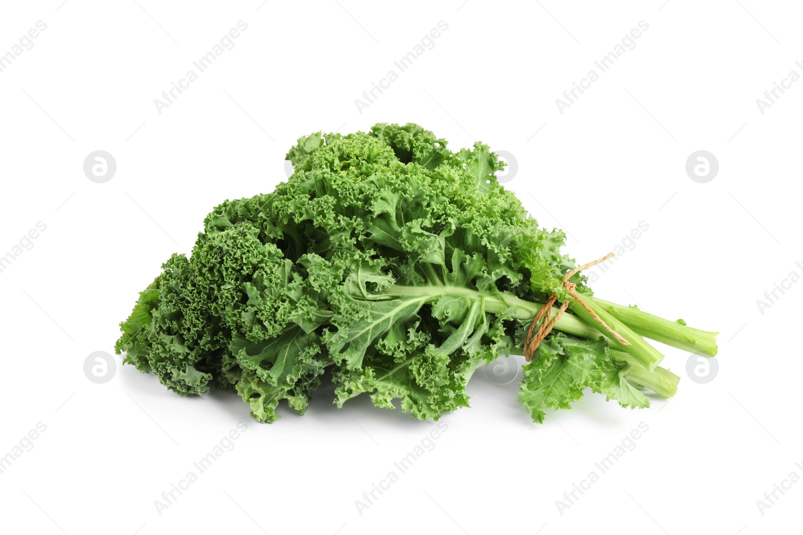 Photo of Fresh green kale leaves isolated on white