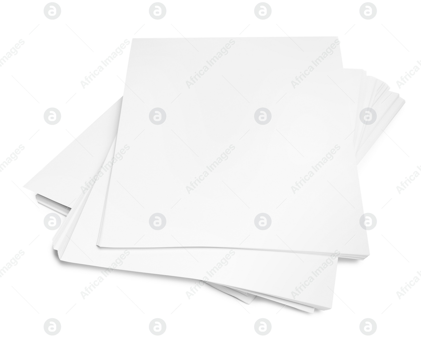 Photo of Stacks of paper sheets on white background